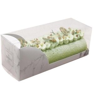Confezione regalo 60 pezzi Scatola per imballaggio torta al cioccolato Rotolo svizzero portatile Asciugamano trasparente Pasticceria Festa regalo