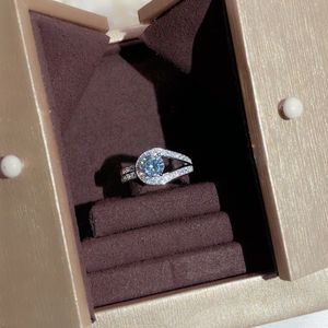 Cross diamond wedding ring Designer Women Rings Wedding lovers gift engagement jewelry with box