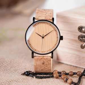 Armbandsur Bird Wood Watch Men Bamboo Relogio Masculino armbandsur med läderband Silikonrem