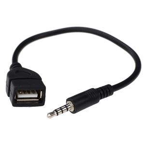 3,5-mm-Stecker AUX-Audio-Buchse auf USB 2.0 Typ A Buchse OTG-Konverter-Adapterkabel Drahtkabel Stereo-Audio-Anschluss