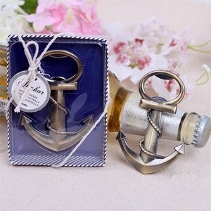 Unikt Aeneous Anchor -formad ölflasköppnare Nautisk båt Anchor Bottle Opener Wedding Shower Favors Present gåva T200227