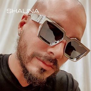 Shauna Retro Square Sunglasse Summer Styles Colors Candy Fashion Silver Mirror Shades Men UV400 220629