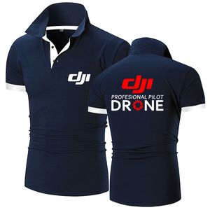 Summer Men DJI Professional Pilot Drone Slim Short Sleeve Customizable Polo-shirt Men Tops 220620