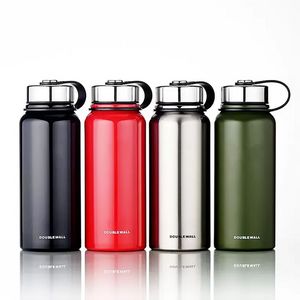 Large Capacity Stainless Steel Thermos Flask Outdoor Portable Sports Heat Insulation Drink Vacuum Water Bottle With Handle 0322