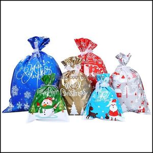 Gift Party Party Supplies Festive Home Garden Christmas Dstring Sacos variados WRAP Atualizado DHDF3