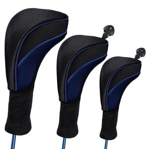 New Outdoor Golf Club Head Covers for Woods with Number Tag Long Interchangeable 1 3 5 7 X Driver Fairway Hybrid Drop Shipping CX220516