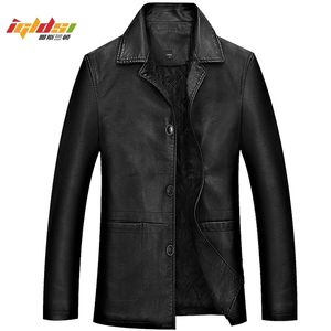 Men's Winter Leather Jacket Soft Thick Warm PU Leather Jacket Male Business casual Coats Man Jaqueta Masculinas Plus Size 4XL 201128