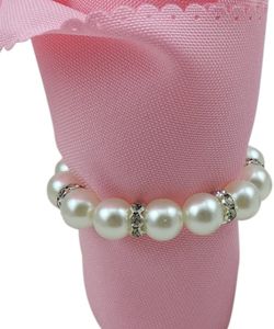 100Pcs/Lot White Pearls Napkin Rings Wedding Buckle For Wedding Reception Party Table Decorations Supplies accessories