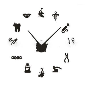 Väggklockor Creative Super Large DIY Stereo Clock Art Mirror Stickers för Kitchen Table Squid