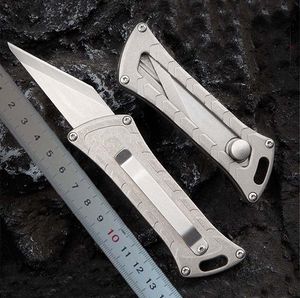 1Pcs Top Quality Small EDC Pocket Knife D2 Satin Blade TC4 Titanium Alloy Handle Outdoor Mini Utility Knives K1609