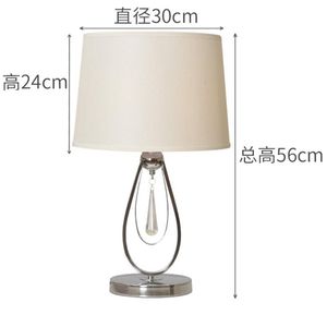 Bordslampor American Grey Fabric Lampshade Elegant Home Deco Lamp för vardagsrum sovrum kontorsskrivbord stående ljus studie led fixtureterbar