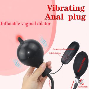 Erotisk leksak Uppblåsbar anal vibrator för manlig prostata massage stor dildo rumpa plug anus expansion vuxen sexig för män kvinna gay