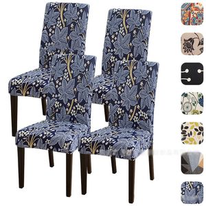 Patterned Elastic Chair Cover Home Hotel Restaurant Set One-piece Cushion Removable Dust-proof Modern Simple Stool Mask Furniture Decoration LT0120
