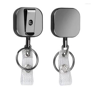 Keychains Pack kleine zware intrekbare badge houders haspel ID met riemclip sleutelring voor naamkaart sleutelhanger smal22