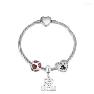 Braccialetti con ciondoli Arrivati Baby Mom Bracciale a catena Love Family Pulsera in acciaio inossidabile Gioielli per le donne Regalo per la festa della mammaCharm Inte22