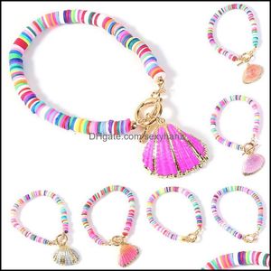 Charm armband smycken bohemian colorf sn￤ckskal armband hawaii stil mode skal kvinnor sommar strand dh9wv