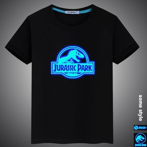 Summer Luminous Jurassic Period Park Prints Casual Kids Girls Boys Cotton T Shirt Tops Tees Men Women Family Tshirt 220608