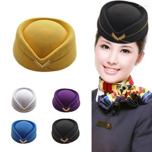 Berety czuli stewardess kapelusz impreza cosplay wełniana hostesses hostessy beret hats linia lotnicza seksowna formalna mundur czapki akcesoria