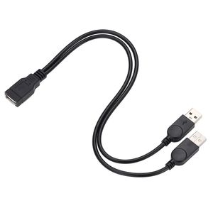 USB 2.0 1 Kvinna till 2 manliga Y -splitterkablar Datasynkroniseringsladdningsförlängningskabel