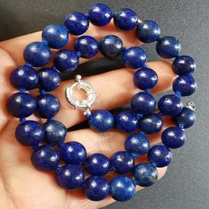 Синее ожерелье Lazuli круглый 12 -мм бусин для бусинного камня завязанного 18 -мм.