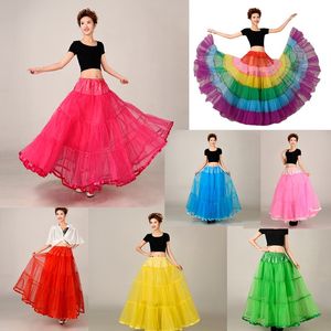 Petticoats kvinnor 1 meter lång brud petticoat stor vinge benfri brud bröllop dans underskjol kjol 14 färger