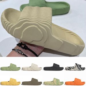 22 Women Sandals Mens Adilette Dark New Slippers Rubber Foam Brown Slides Magic Lime St Black Desert Sand Green Green Sumnmer Scuffs Sandal 102 Al Al