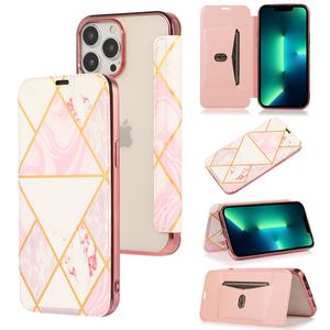 Flip Geometric Marble Phone Case for Samsung Galaxy S21 Ultra S20FE S10 Plus S9 Note20 Note10 Pro Note9 A12 A32 A42 A52 A72 5G A21S A71 A51 Card Slot Leather Wallet Shell