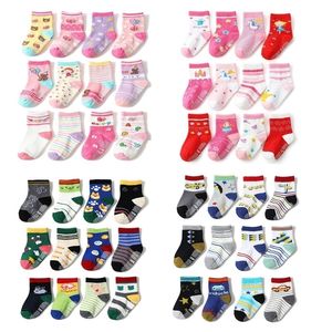 12 Paare/Lot Baumwolle Baby Gummi rutschfeste Bodensocken Kindersocken 1–7 Jahre 220514