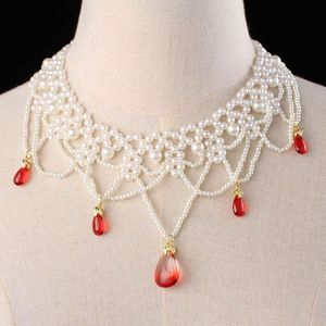 Anhänger Halsketten Chinesische Vintage Perle Halskette Frauen Hanfu Zubehör Multilayer Quaste Für CosplayPendant