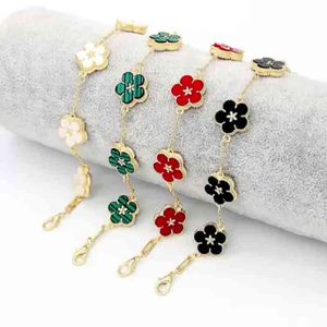 2022 Fashion Stainls Steel Women Clover Set Jewelry Luxury Brand 18K Gold Bracelet