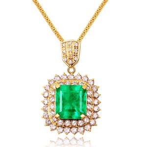Szaleństwa k Gold Kolor Green Crystal Crystal Emerald Kamienie Diamenty Diamenty Naszyjniki dla kobiet biżuteria Choker Bijoux Bague Prezenty