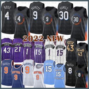 Torontos Raptores Nowy Mens York Black Knick 15 43 RJ Barrett Julius Randle Derrick Rose Kemba Walker Basketball Jersey 9 30 4 8 Vince Carter Pascal Siakam Khaki