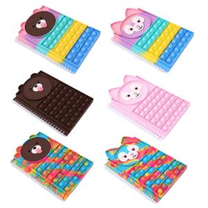 Party Favor Bear Notebook Bubble Fidget Notepads Toys Pencil Case Adult Stress Relief Squeeze Toy Antistress Soft Christmas Gifts239M