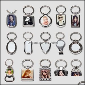 Sublimation Key Rings Blank White Metal Single Side For Sublimating Heat Transfer Keychain Christmas Valentine Pendants Gifts By Fedex Drop