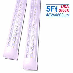 5FT LED Shop Lights Inch Linkable Integrated Tube Bulbs V Shape W W Cooler Lights Direct Wired Ceiling and Utility Strip Bar Lamp OEMLED