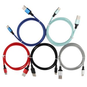 3ft Fast Charger Data Cables Nylon Typ C Micro USB -kabelladdningssladd för Samsung S10 S20 Huawei LG Android -telefoner