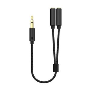 3.5mm Braided Audio Splitter Cable for Computer Jack 1 Male to 2 Female Mic Y Splitters AUX Splitter cables Cord Wire