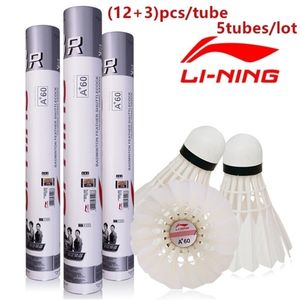 15pcstube 5Tubes astar badminton shuttlecock a60 kaz tüyü uçan istikrar Dayanıklı kuşlar astar Battledore 201116