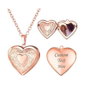 Women Girls Locket Necklace Photo Lockets that Hold Picture,Personalized Gift Custom Love Heart Image Necklaces
