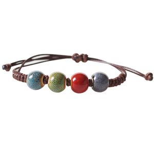 Corda feita à mão Bracelets de miçangas cerâmicas de miçangas para mulheres Charm Charm Club Decoração de jóias de moda coloridas