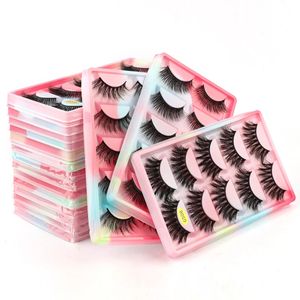 False Eyelashes 5 Pairs Colorful Tray Eye Lashes Faux Cils Natural Long Eyelash Wispy Fluffy Lash Extension Wholesale