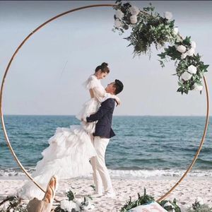 Party Decoration Wedding Props Wrought Iron Ring Large Arch Background Flower Gate Outdoor Lawn Shelf Garden Moon ArchParty