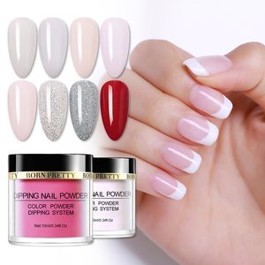 BORN PRETTY Dipping Nail Powder Gradient French Nails Natural Color Holographic Glitter Without Lamp Cure Nail Art Decorations