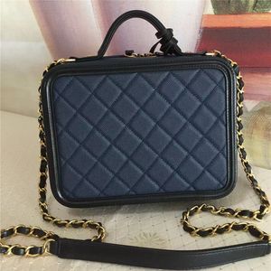 Bolsa de designer de corpo transversal bolsa de caixa de vaidade A933343 Lattice Box One ombro mensageiro clássico de couro genuíno feminino de luxo personalizado feito