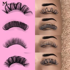 Falska ögonfransar Curl Russian Strip Lashes Wholesale Faux Mink Natural Fake Box Package Lash Extension Supplies Makeup Toolsfalse Harv22