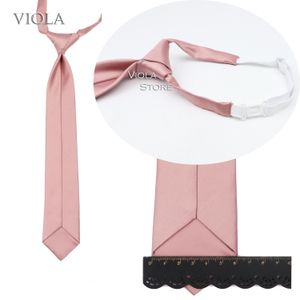 Top Light Colors Pink Green Blue Solid Satin Neck Ties Women School Uniform Kids Suit Fashion Cravat Party Wedding Accessory