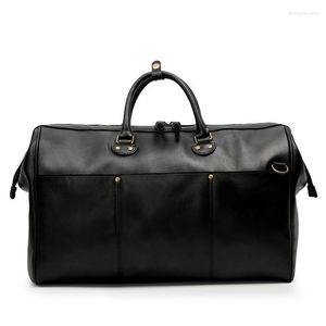 Duffel Bags Genuine Leather Men OL Business Travel Totes Large Capacity Duffle High QualityDuffel