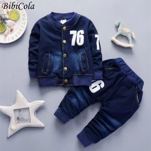 Baby Boys Roupas Conjuntos Outono Primavera Infantil Tracksuits Toddler Algodão Denim Conjunto Outfits para Suites Nascidos 220326