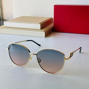 Мода Carti Luxury Cool Sunglasses Дизайнер Дизайнер Дизайнер Женщины Женщины Полированная золотая отделка металлическая геометрическая линза Фуксия коричневая высококлассная кошачья глава кошачьих глаз