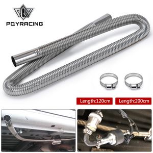 200cm 78" Car Air Parking Heater Exhaust Pipe with 2 Clamps Fuel Tank Exhaust Pipes Hose Tube Stainless Steel For Diesel Heaters PQY-SXG03